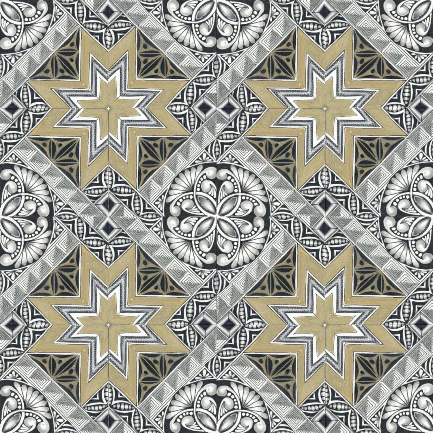 Happytangle, KLASSISCHE QUADRATISCHE KACHELN, Referenzbild