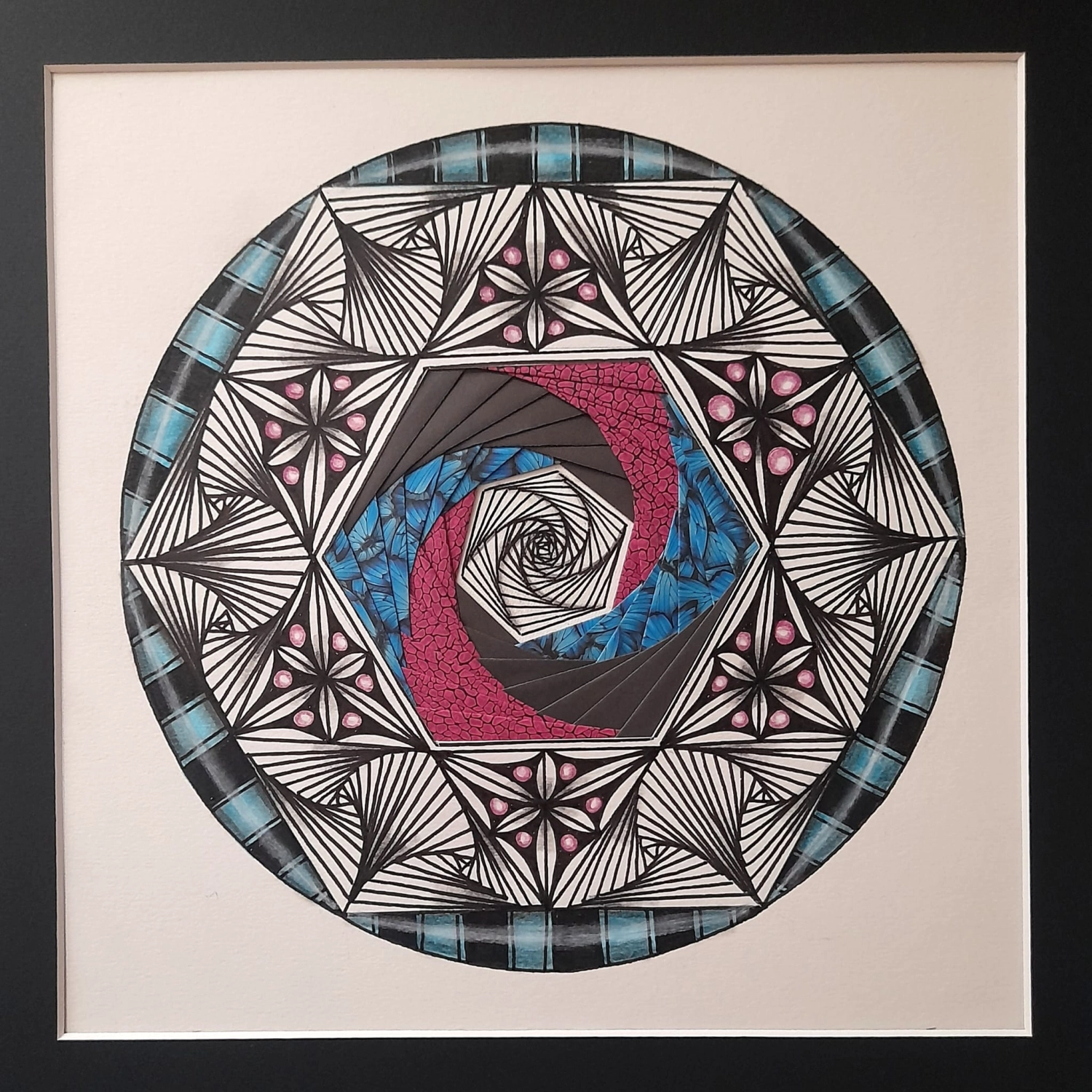 Happytangle, Schmetterlingsformen gefüllt mit farbigen Blumenmustern, Referenzbild der Teilnehmer